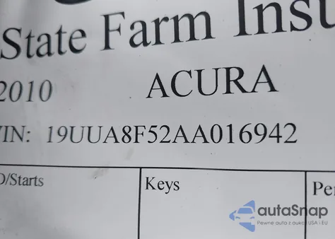 2010 Acura Tl 3.5 z USA, uszkodzony, nr VIN 19UUA8F52AA016942
